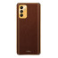 Vaku ® Samsung Galaxy F13 Luxemberg Series Leather Stitched Gold Electroplated Soft TPU Back Cover
