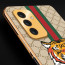 Vaku ® Samsung Galaxy F13 Lynx Line Leather Stitched Gold Electroplated Soft TPU Back Cover Case