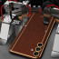 Vaku ® Samsung Galaxy M13 Luxemberg Series Leather Stitched Gold Electroplated Soft TPU Back Cover
