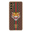 Vaku ® Samsung Galaxy M13 Lynx Leather Stitched Gold Electroplated Soft TPU Back Cover