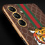 Vaku ® Samsung Galaxy M13 Lynx Leather Stitched Gold Electroplated Soft TPU Back Cover
