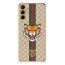 Vaku ® Samsung Galaxy M13 Lynx Leather Stitched Gold Electroplated Soft TPU Back Cover