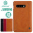 Nillkin ® Samsung Galaxy S10 Nitq Folio Leather Protective Case with Credit Card Slot Flip Cover