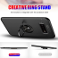 Vaku ® Samsung Galaxy S10 Plus Ring Holder Auto Focus Leather Stitched Soft Silicone 4 Frames plus ultra-thin case transparent cover