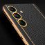 Vaku ® Samsung Galaxy S23 FE Luxemberg Leather Pattern Gold Electroplated Soft TPU Back Cover