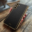 Vaku ® Samsung Galaxy M34 5G Luxemberg Leather Pattern Gold Electroplated Soft TPU Back Cover