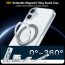 Vaku Luxos ® Glassy Kickmag Back Cover with Magnetic Alloy Ring Metal Kickstand Scratch Resistant Slim Military-Grade Protection Cover For iPhone