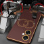 Vaku ® OnePlus Skylar Series Leather Stitched Gold Electroplated Soft TPU Back Cover