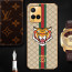 Vaku ® Vivo T1x Lynx Designer Leather Pattern Gold Electroplated Soft TPU Back Cover Case