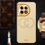 Vaku ® OnePlus Skylar Series Leather Stitched Gold Electroplated Soft TPU Back Cover