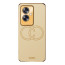 Vaku ® Oppo A79 5G Skylar Leather Pattern Gold Electroplated Soft TPU Back Cover
