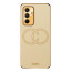 Vaku ® Samsung Galaxy M34 5G Skylar Leather Pattern Gold Electroplated Soft TPU Back Cover