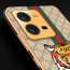 Vaku ® Vivo V25 5G Lynx Designer Leather Pattern Gold Electroplated Soft TPU Back Cover Case