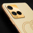 Vaku ® Vivo Y33s Skylar Leather Pattern Gold Electroplated Soft TPU Back Cover
