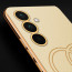 Vaku ® Samsung Galaxy A55 5G Skylar Leather Pattern Gold Electroplated Soft TPU Back Cover