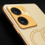 Vaku ® Vivo T2x 5G Skylar Leather Pattern Gold Electroplated Soft TPU Back Cover