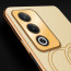 Vaku ® Oppo A3 Pro 5G Skylar Leather Pattern Gold Electroplated Soft TPU Back Cover