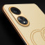Vaku ® Oppo A78 5G Skylar Leather Pattern Gold Electroplated Soft TPU Back Cover