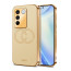 Vaku ® Vivo V27 5G Skylar Leather Pattern Gold Electroplated Soft TPU Back Cover