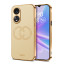 Vaku ® Oppo A78 5G Skylar Leather Pattern Gold Electroplated Soft TPU Back Cover