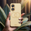 Vaku ® Oppo A78 5G Skylar Leather Pattern Gold Electroplated Soft TPU Back Cover