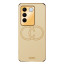 Vaku ® Vivo V27 5G Skylar Leather Pattern Gold Electroplated Soft TPU Back Cover