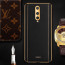 Vaku ® OnePlus 8 Luxemberg Series Leather Stitched Gold Electroplated Soft TPU Back Cover