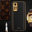 Vaku ® Redmi Note 11 Pro Luxemberg Series Leather Stitched Gold Electroplated Soft TPU Back Cover