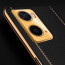 Vaku ® Oppo A76 Luxemberg Series Leather Stitched Gold Electroplated Soft TPU Back Cover