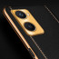 Vaku ® Oppo A96 Luxemberg Series Leather Stitched Gold Electroplated Soft TPU Back Cover