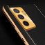 Vaku ® Vivo Y75 4G Luxemberg Series Leather Stitched Gold Electroplated Soft TPU Back Cover