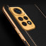 Vaku ® Redmi Note 11 Pro Luxemberg Series Leather Stitched Gold Electroplated Soft TPU Back Cover