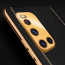 Vaku ® Vivo V19 Luxemberg Series Leather Stitched Gold Electroplated Soft TPU Back Cover