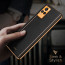 Vaku ® Vivo Y73 Luxemberg Series Leather Stitched Gold Electroplated Soft TPU Back Cover