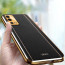 Vaku ® Oppo A55 Luxemberg Leather Stitched Gold Electroplated Soft TPU Back Cover