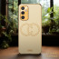 Vaku ® Samsung Galaxy M52 5G Skylar Leather Pattern Gold Electroplated Soft TPU Back Cover