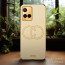 Vaku ® Vivo Y21G Skylar Leather Pattern Gold Electroplated Soft TPU Back Cover