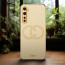 Vaku ® Oneplus Nord Skylar Leather Pattern Gold Electroplated Soft TPU Back Cover
