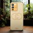 Vaku ® Vivo V23 5G Skylar Leather Pattern Gold Electroplated Soft TPU Back Cover