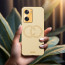 Vaku ® Oppo A57 4G Skylar Leather Pattern Gold Electroplated Soft TPU Back Cover