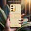 Vaku ® Samsung Galaxy S23 Plus Skylar Leather Pattern Gold Electroplated Soft TPU Back Cover