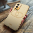 Vaku ® OnePlus Skylar Series Leather Stitched Gold Electroplated Soft TPU Back Cover