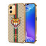 Vaku ® Vivo T1x Lynx Designer Leather Pattern Gold Electroplated Soft TPU Back Cover Case