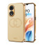 Vaku ® Oppo A38 Skylar Leather Pattern Gold Electroplated Soft TPU Back Cover