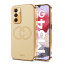 Vaku ® Samsung Galaxy M34 5G Skylar Leather Pattern Gold Electroplated Soft TPU Back Cover