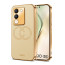 Vaku ® Vivo Y200 5G Skylar Leather Pattern Gold Electroplated Soft TPU Back Cover