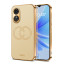 Vaku ® Oppo A17 Skylar Leather Pattern Gold Electroplated Soft TPU Back Cover