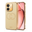 Vaku ® Oppo A3X 5G Skylar Leather Pattern Gold Electroplated Soft TPU Back Cover