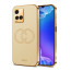Vaku ® Vivo Y33T Skylar Leather Pattern Gold Electroplated Soft TPU Back Cover Case
