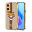 Vaku ® Oppo A96 Lynx Leather Stitched Gold Electroplated Soft TPU Back Cover Case